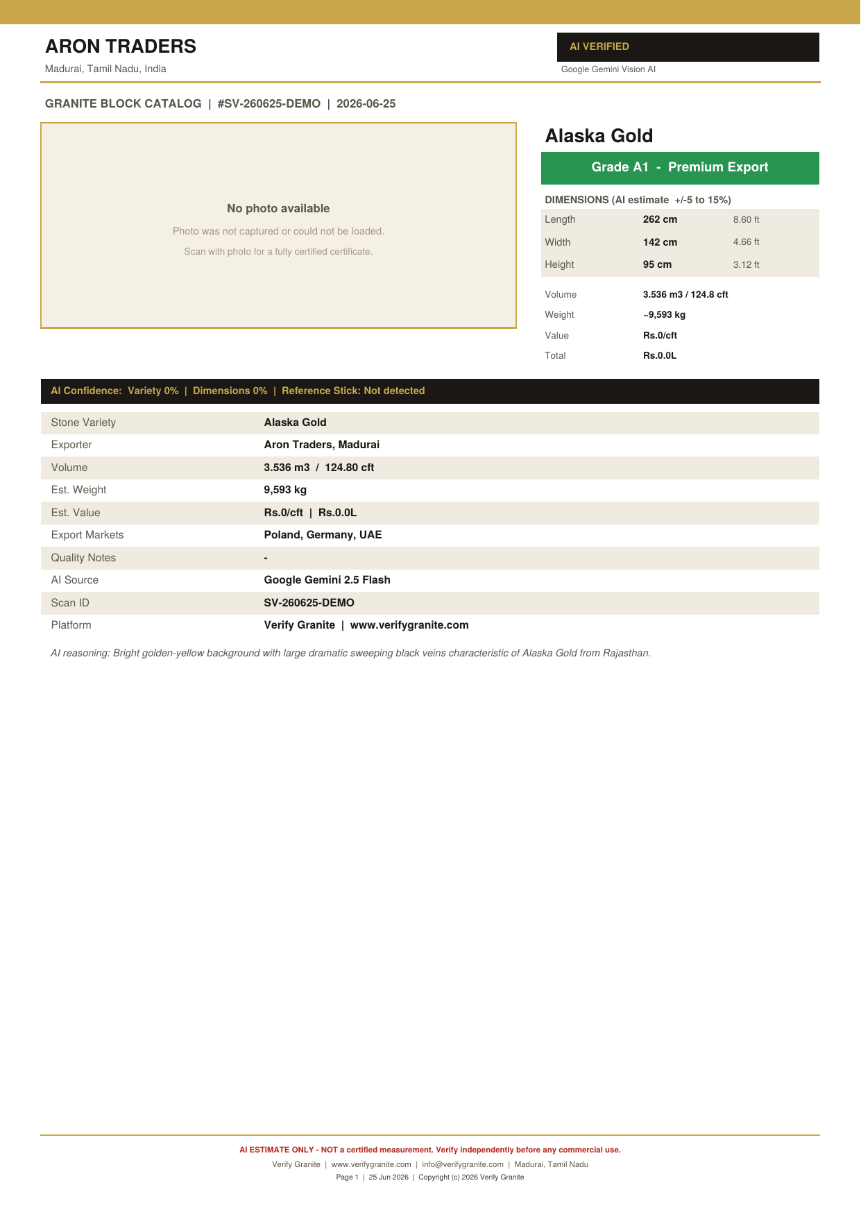 English granite certificate